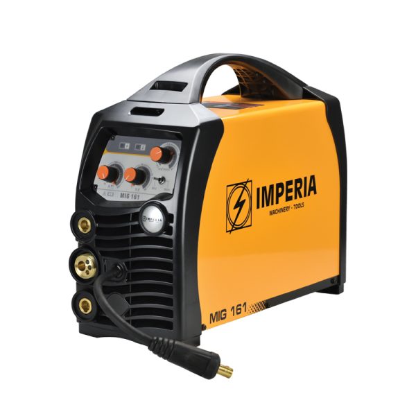 Ηλεκτροσυγκόλληση Inverter MIG 161 της IMPERIA με 3 λειτουργίες (MIG, MMA και TIG). Ισχυρή, φορητή και αξιόπιστη, με τεχνολογία Hot-Start και Arc-Force.